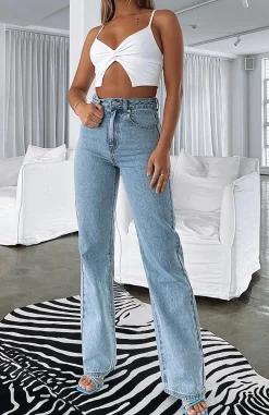 Denim | White Fox Boutique Long Way To Go Jeans Washed blue