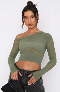 Shirts & Blouses | White Fox Boutique Losing Sleep Long Sleeve Top Khaki green