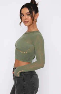 Shirts & Blouses | White Fox Boutique Losing Sleep Long Sleeve Top Khaki green
