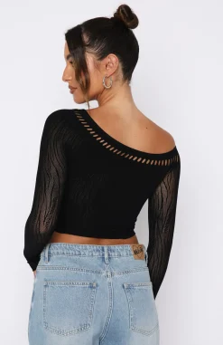 Shirts & Blouses | White Fox Boutique Losing Sleep Long Sleeve Top black