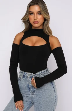 Shirts & Blouses | White Fox Boutique Losing Touch Long Sleeve Bodysuit black