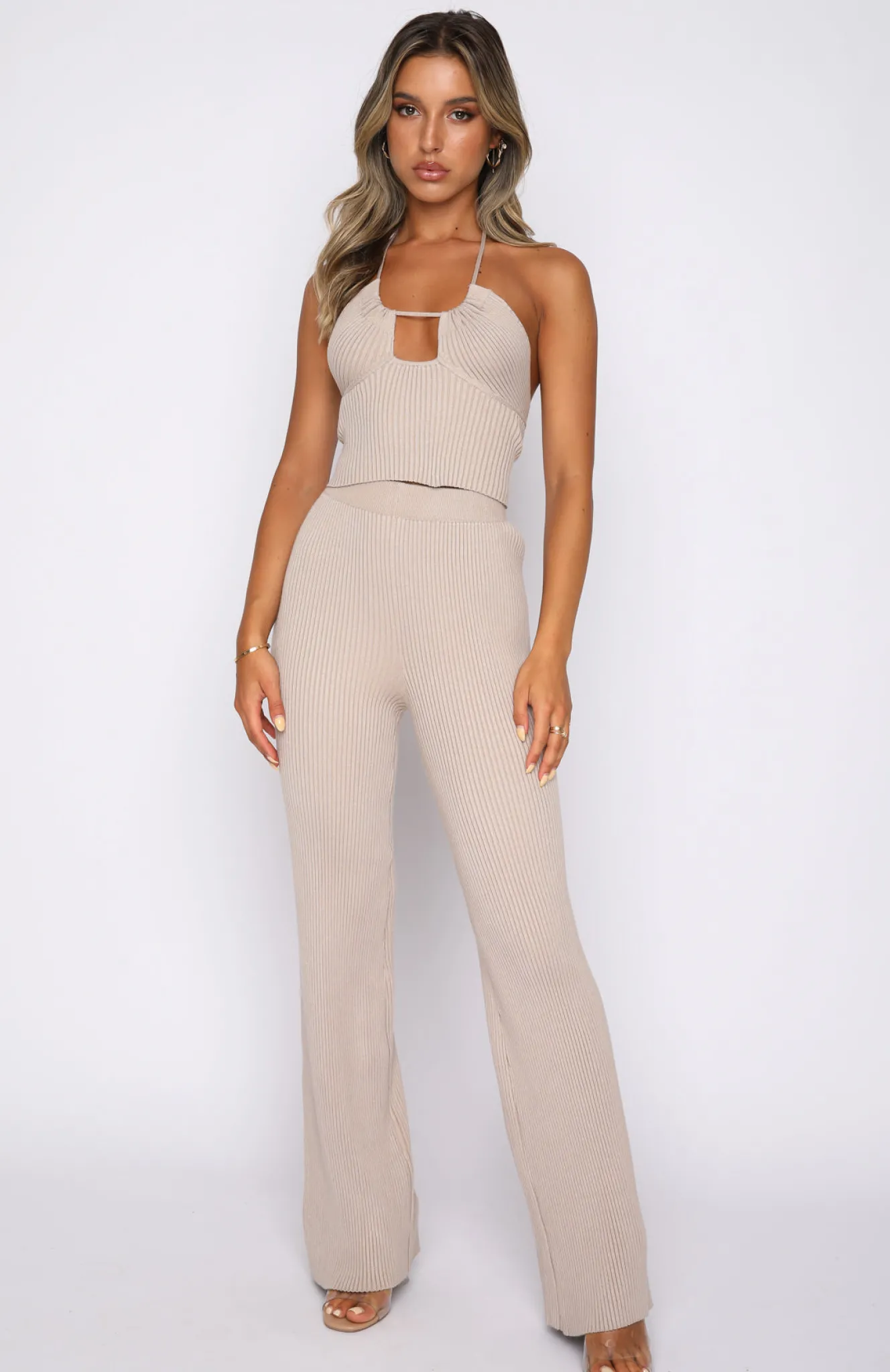 Shirts & Blouses | White Fox Boutique Lost In Love Knit Crop Taupe nude