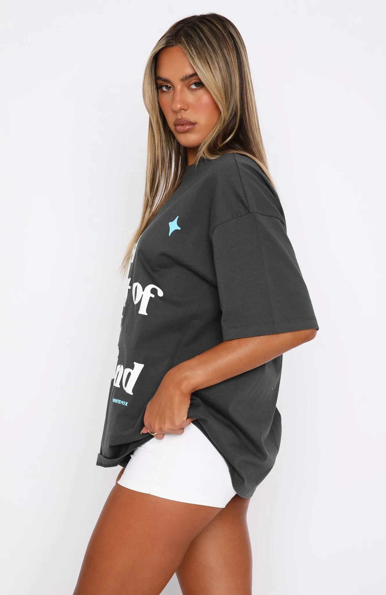 Shirts & Blouses | White Fox Boutique Lost Out Here Oversized Tee Charcoal grey