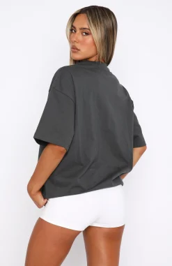 Shirts & Blouses | White Fox Boutique Lost Out Here Oversized Tee Charcoal grey