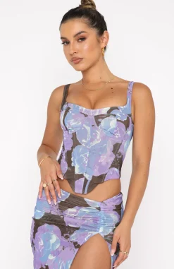 Shirts & Blouses | White Fox Boutique Love Faces Bustier Indigo purple