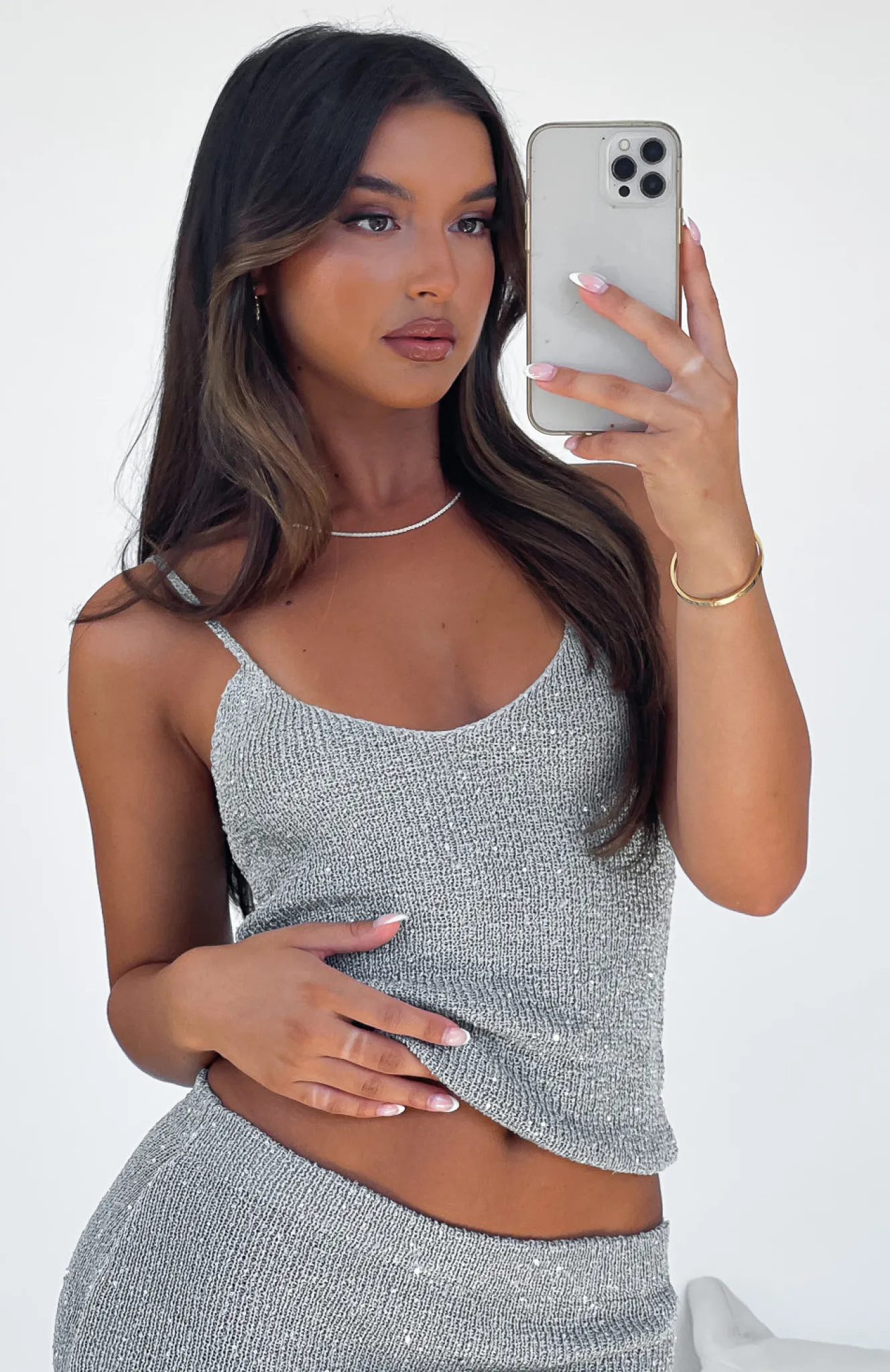 Shirts & Blouses | White Fox Boutique Love Galore Sequin Top grey