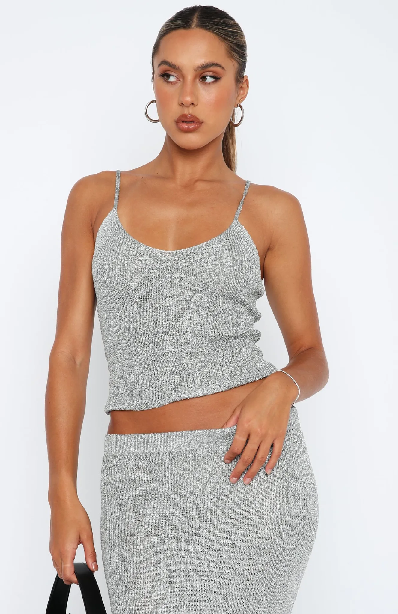 Shirts & Blouses | White Fox Boutique Love Galore Sequin Top grey