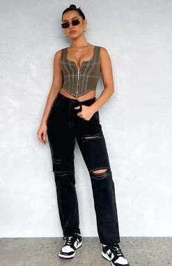 Denim | White Fox Boutique Love Stoned Boyfriend Jeans Vintage black