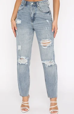 Denim | White Fox Boutique Love Stoned Boyfriend Jeans Retro Washed blue