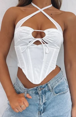 Shirts & Blouses | White Fox Boutique Love To Love Mesh Bustier white