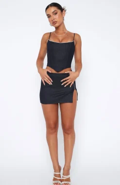 Denim | White Fox Boutique Lucky Me Mini Skirt Deep blue