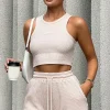 Shirts & Blouses | White Fox Boutique Made For This Waffle Crop Oatmeal nude
