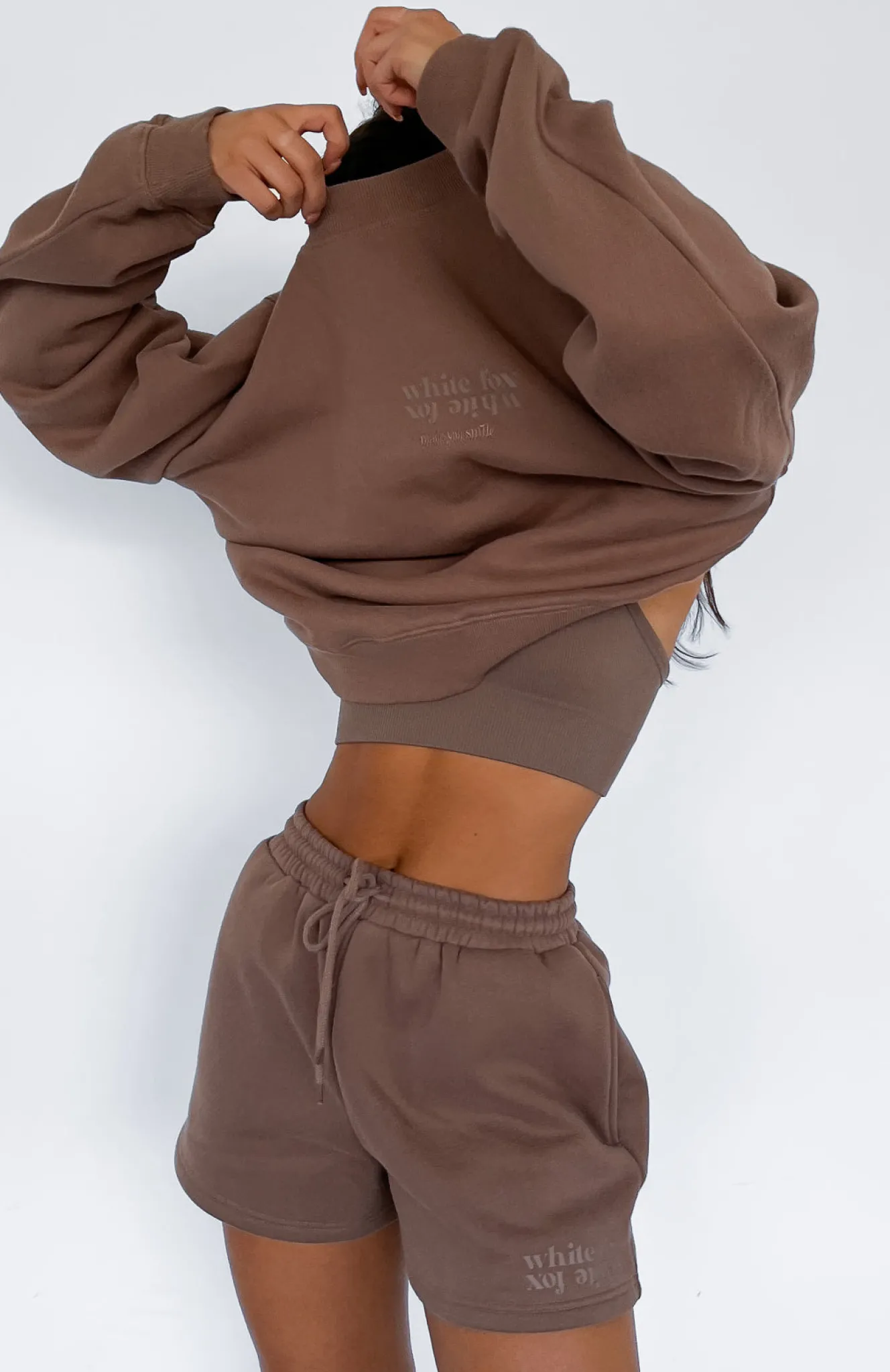 Shorts | White Fox Boutique Made You Smile Lounge Shorts Mocha brown