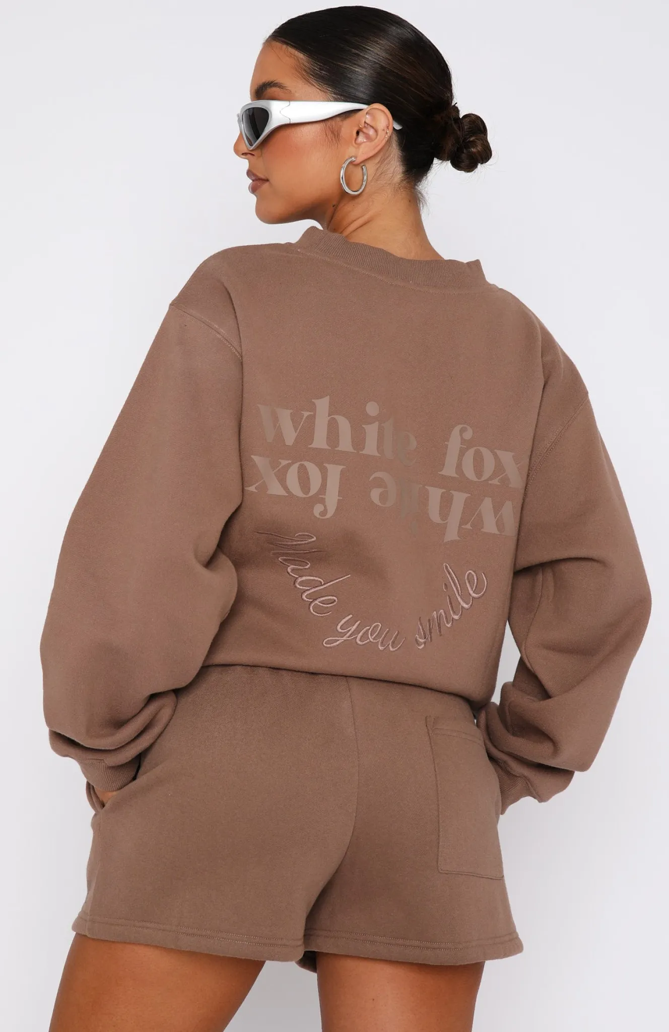 Shorts | White Fox Boutique Made You Smile Lounge Shorts Mocha brown