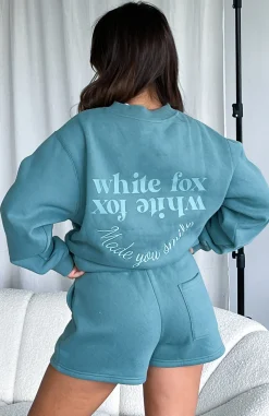 Jackets & Blazers | White Fox Boutique Made You Smile Oversized Sweater Teal green