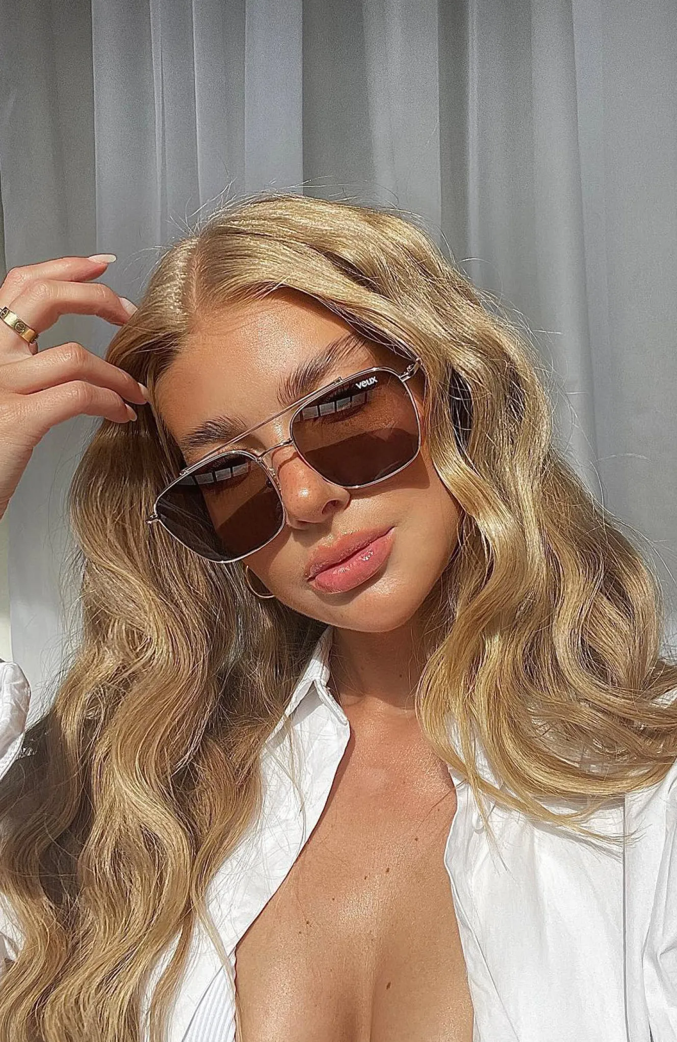 Sunglasses | White Fox Boutique Madrid Sunglasses Gold/Chocolate multi