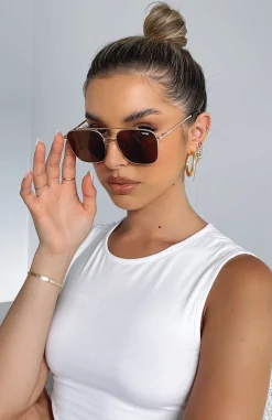 Sunglasses | White Fox Boutique Madrid Sunglasses Gold/Chocolate multi
