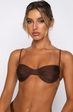 Bikini Tops | White Fox Boutique Magic In The Hamptons Bikini Top Shiny Chocolate brown