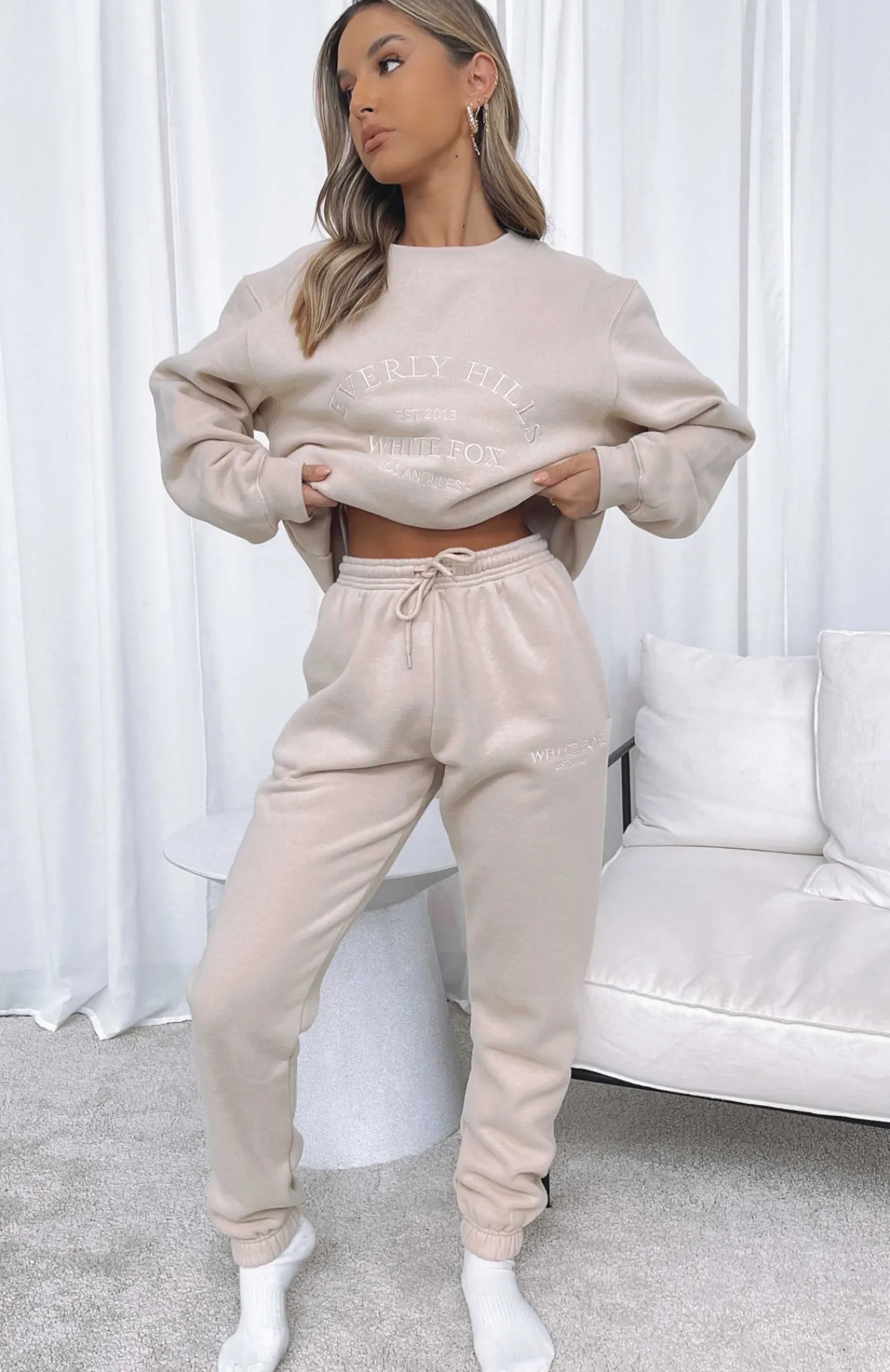 Sweatpants | White Fox Boutique Make You Mine Sweatpants Sand nude