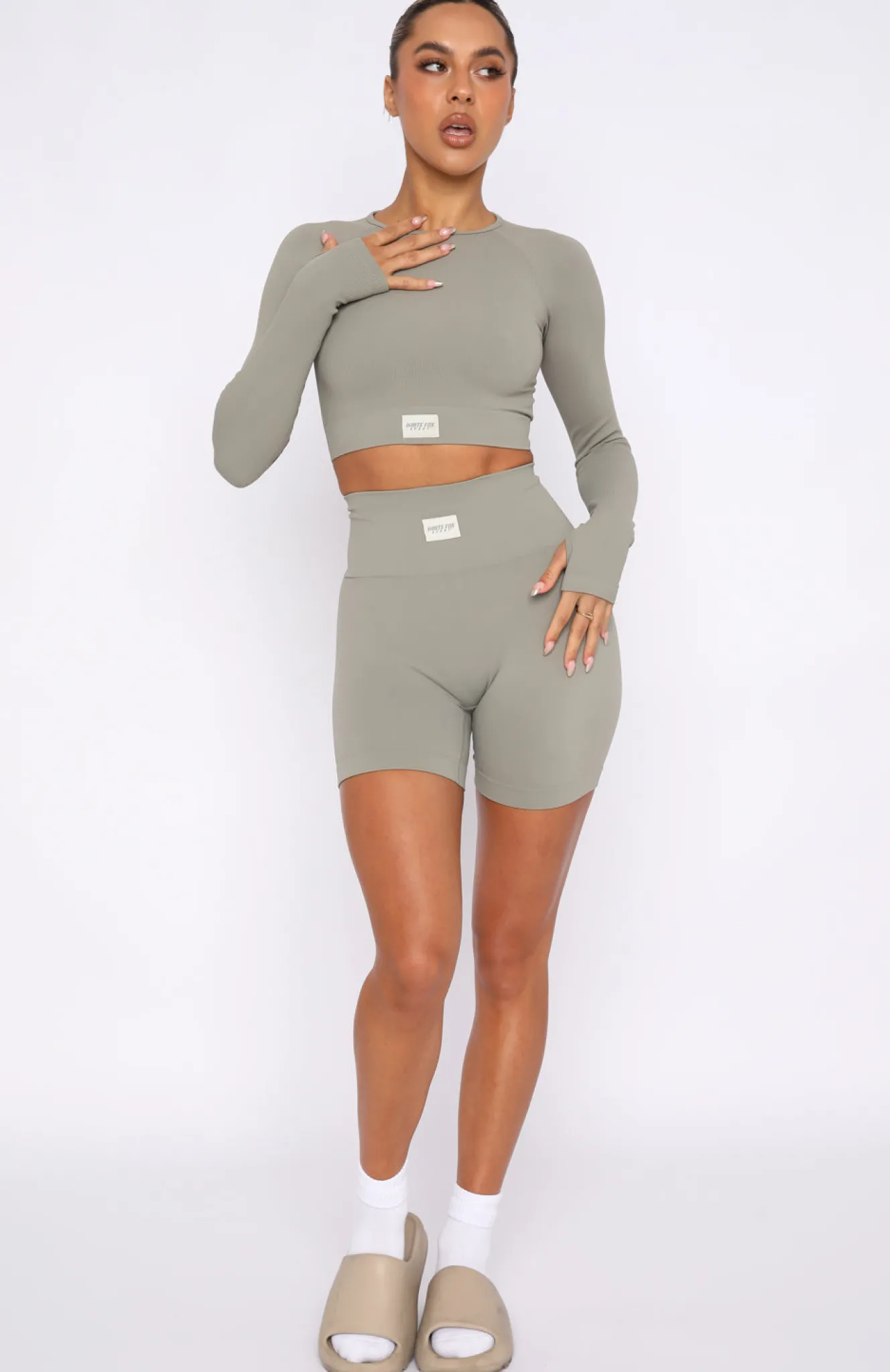 Shorts | White Fox Boutique Making Moves Seamless High Waisted Shorts Smoke grey