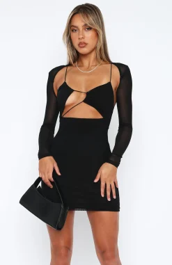 Long Sleeve Dresses | White Fox Boutique Meet At Midnight Long Sleeve Mini Dress black