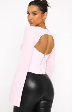 Shirts & Blouses | White Fox Boutique Meet Me Out Long Sleeve Bustier Baby pink