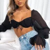 Shirts & Blouses | White Fox Boutique Memorable Moment Long Sleeve Crop black