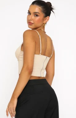 Shirts & Blouses | White Fox Boutique Midnight Oasis Bustier Oatmeal nude