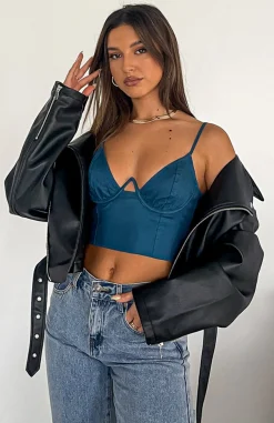 Shirts & Blouses | White Fox Boutique Midnight Oasis Bustier Steel blue