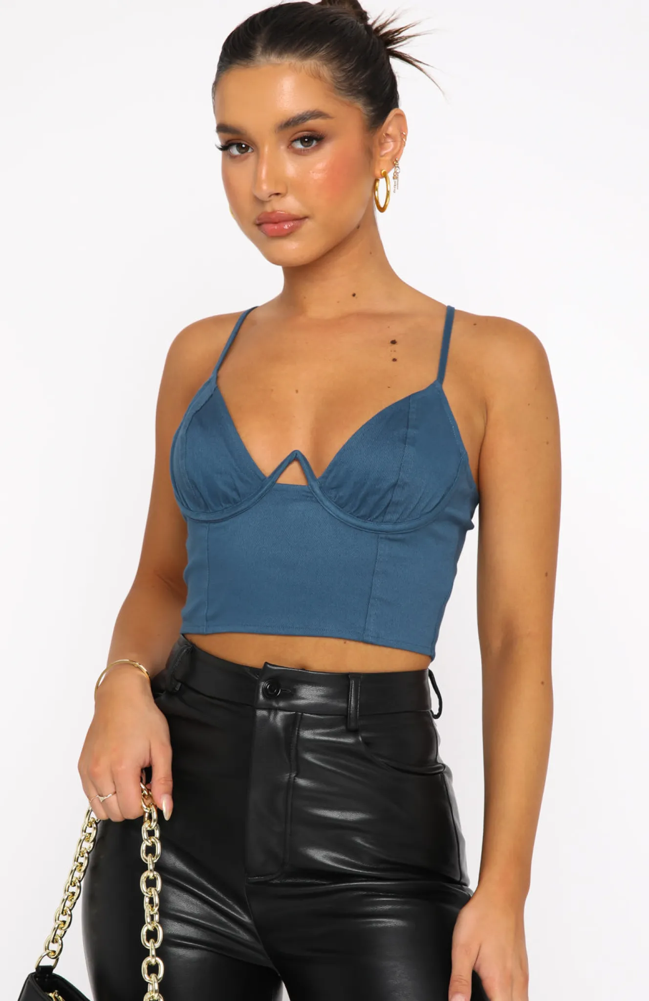 Shirts & Blouses | White Fox Boutique Midnight Oasis Bustier Steel blue
