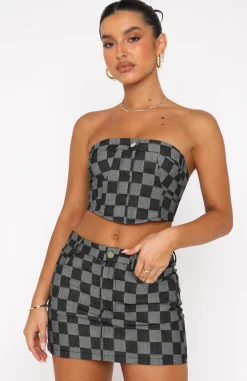Shirts & Blouses | White Fox Boutique Mind Of My Own Crop Check black
