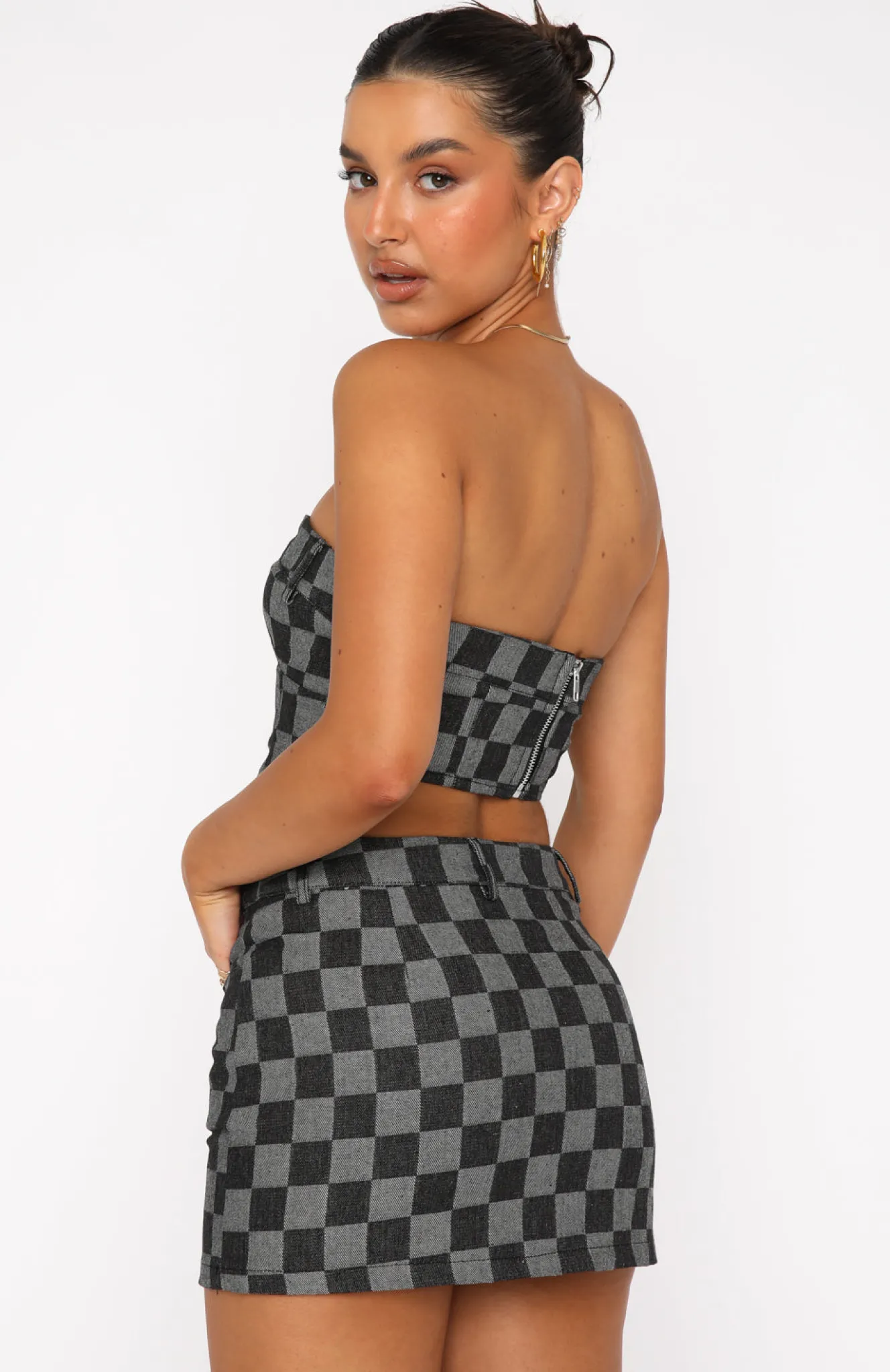 Shirts & Blouses | White Fox Boutique Mind Of My Own Crop Check black
