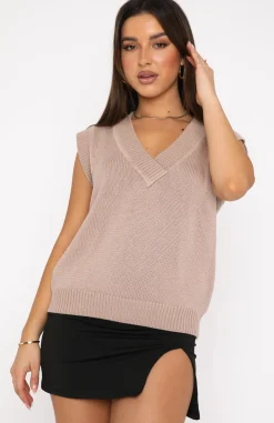 Shirts & Blouses | White Fox Boutique Mixed Messages Knit Vest Stone nude