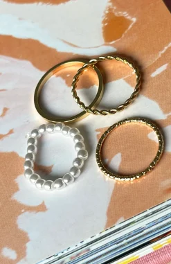 Jewellery | White Fox Boutique Molly Ring Set gold