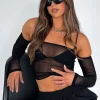 Shirts & Blouses | White Fox Boutique Moment Of Freedom Long Sleeve Crop black