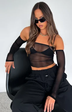 Shirts & Blouses | White Fox Boutique Moment Of Freedom Long Sleeve Crop black