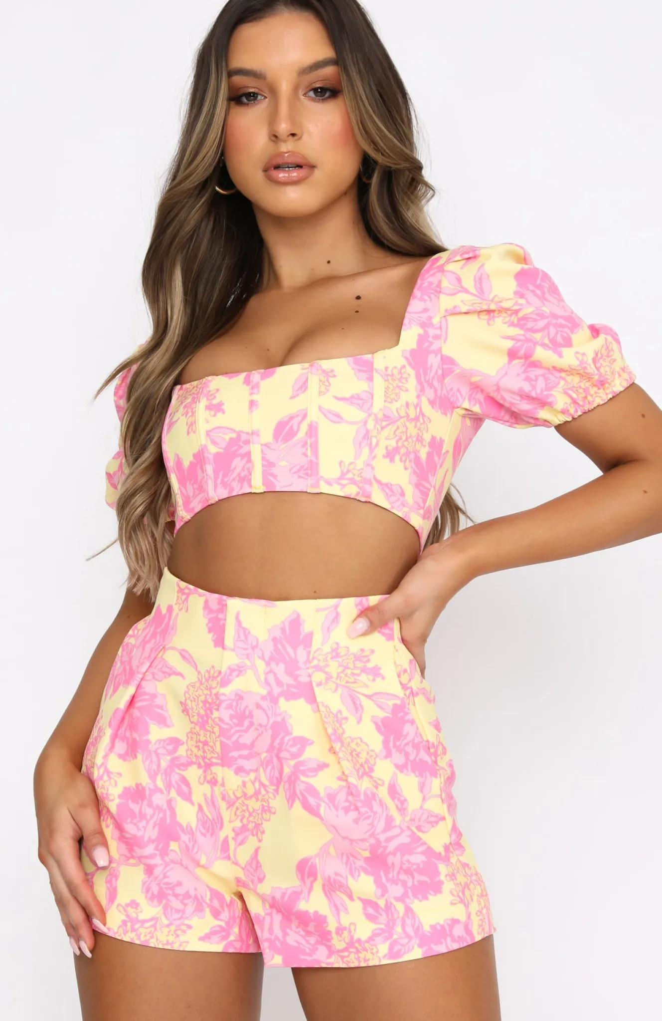 Shirts & Blouses | White Fox Boutique Moment To Remember Crop Summer Blossom multi