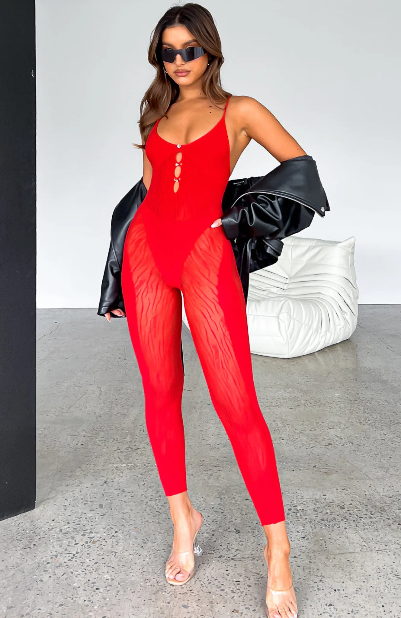 Restocked | White Fox Boutique Mood Swings Jumpsuit red
