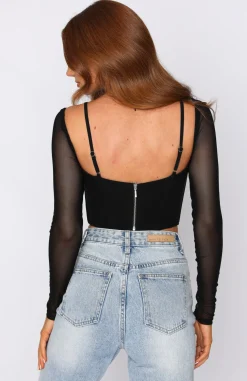 Shirts & Blouses | White Fox Boutique More Than Basic Long Sleeve Bustier black