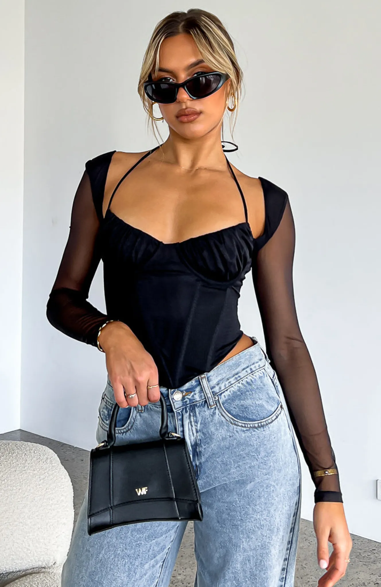 Shirts & Blouses | White Fox Boutique Must Be Magic Long Sleeve Bustier black