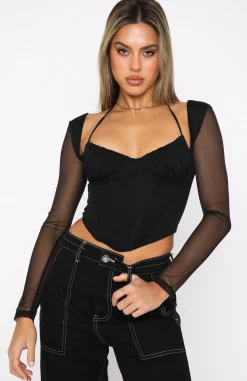Shirts & Blouses | White Fox Boutique Must Be Magic Long Sleeve Bustier black