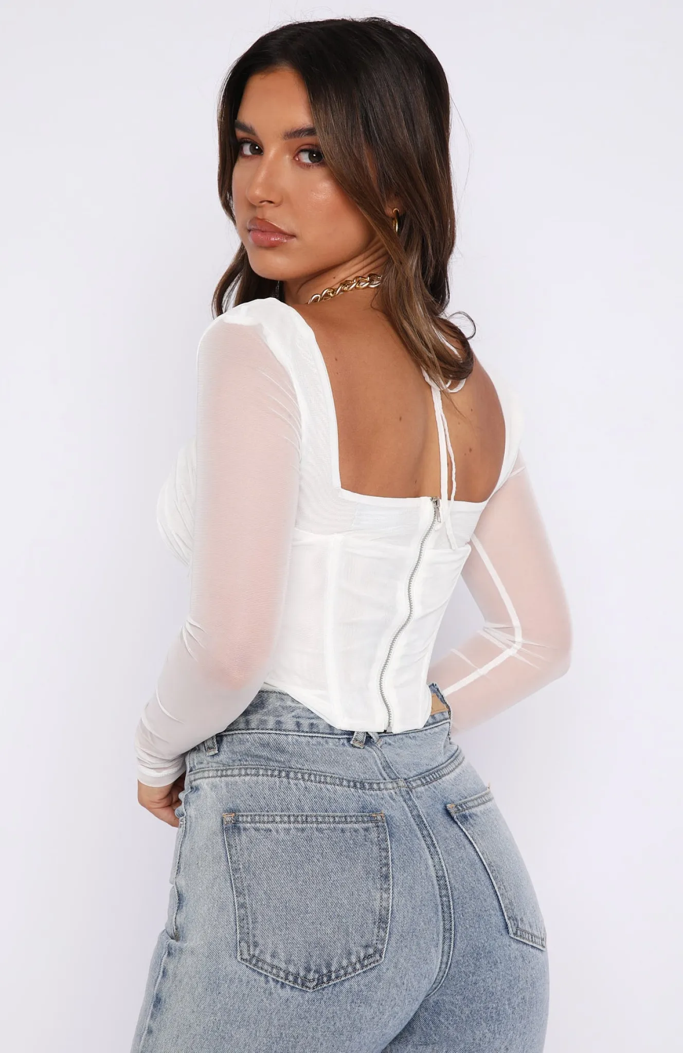 Shirts & Blouses | White Fox Boutique Must Be Magic Long Sleeve Bustier white