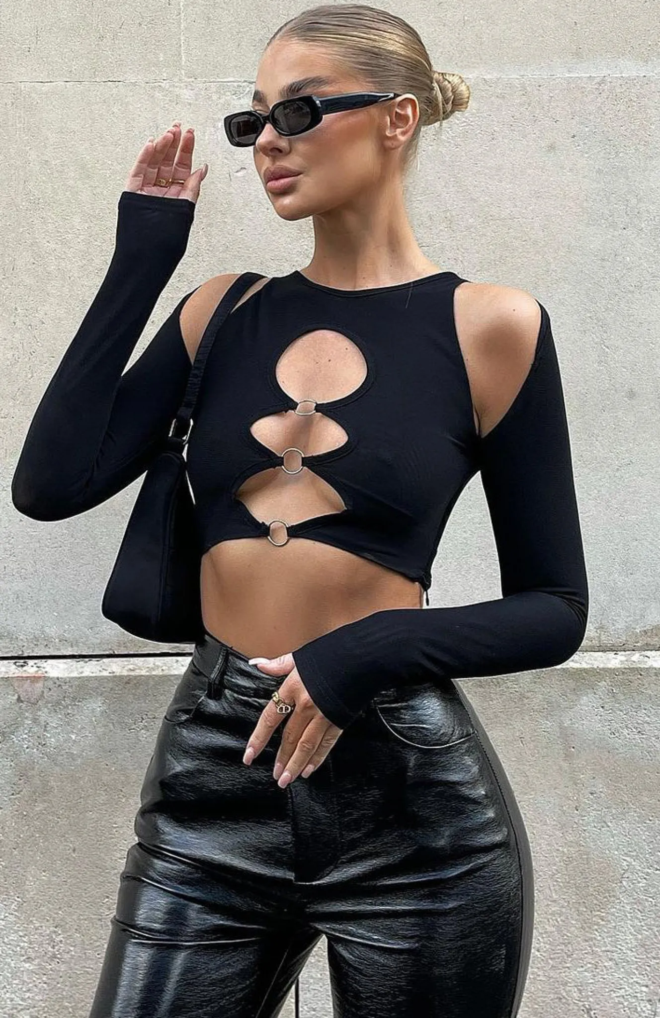 Shirts & Blouses | White Fox Boutique My Only Vice Long Sleeve Crop black