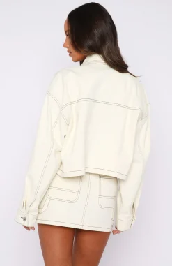 Restocked | White Fox Boutique Mystery Of Love Cargo Mini Skirt Off White nude