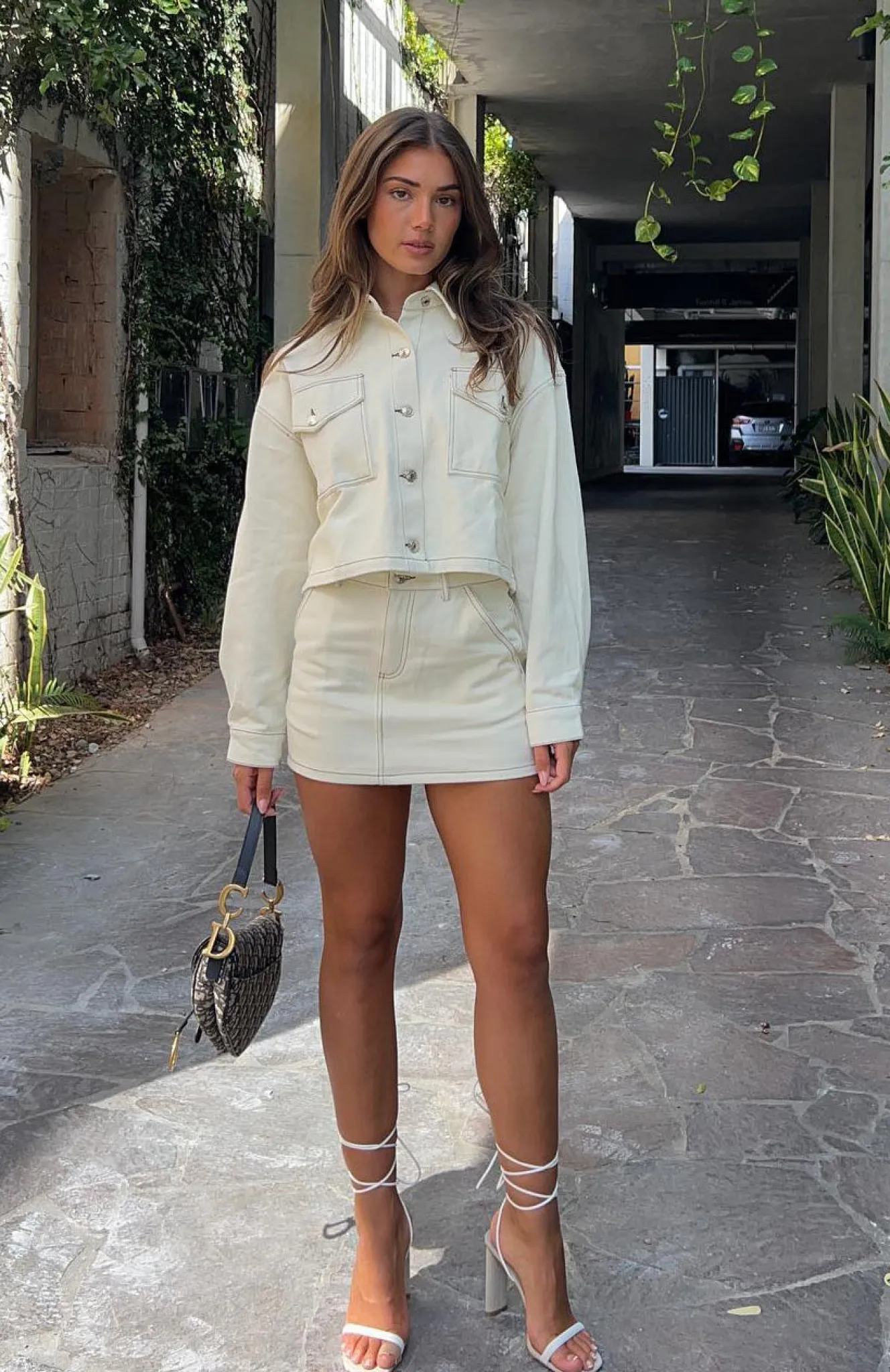 Restocked | White Fox Boutique Mystery Of Love Cargo Mini Skirt Off White nude