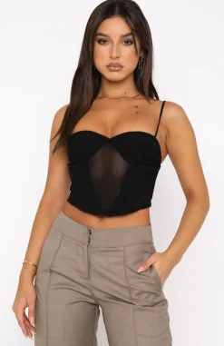 Shirts & Blouses | White Fox Boutique Need You Around Mesh Bustier black