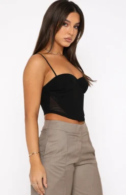 Shirts & Blouses | White Fox Boutique Need You Around Mesh Bustier black