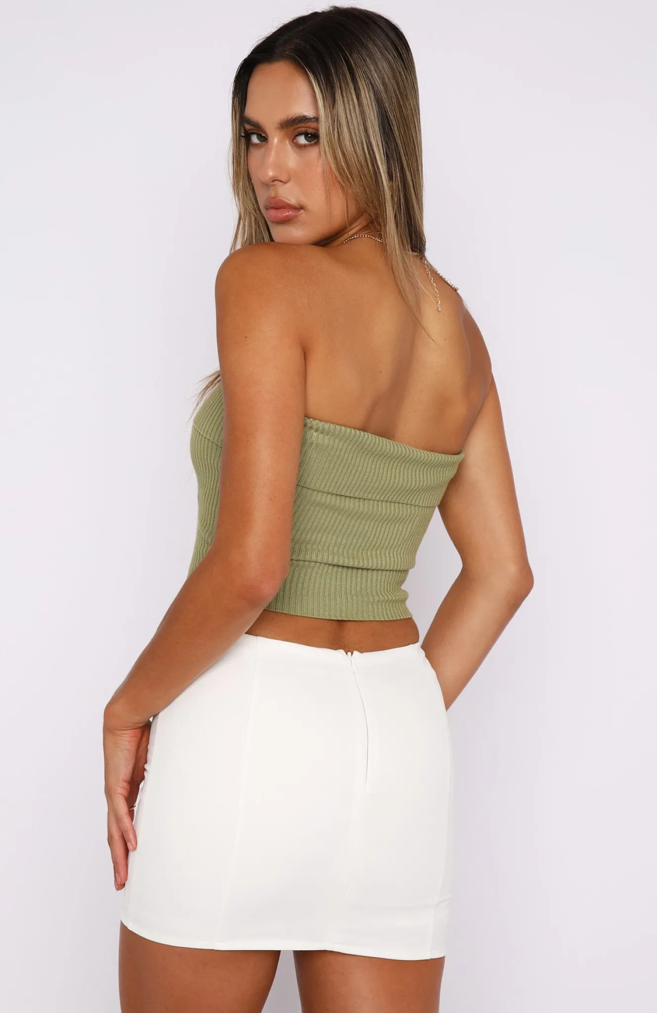 Shirts & Blouses | White Fox Boutique Neutral Feeling Knit Crop Olive green