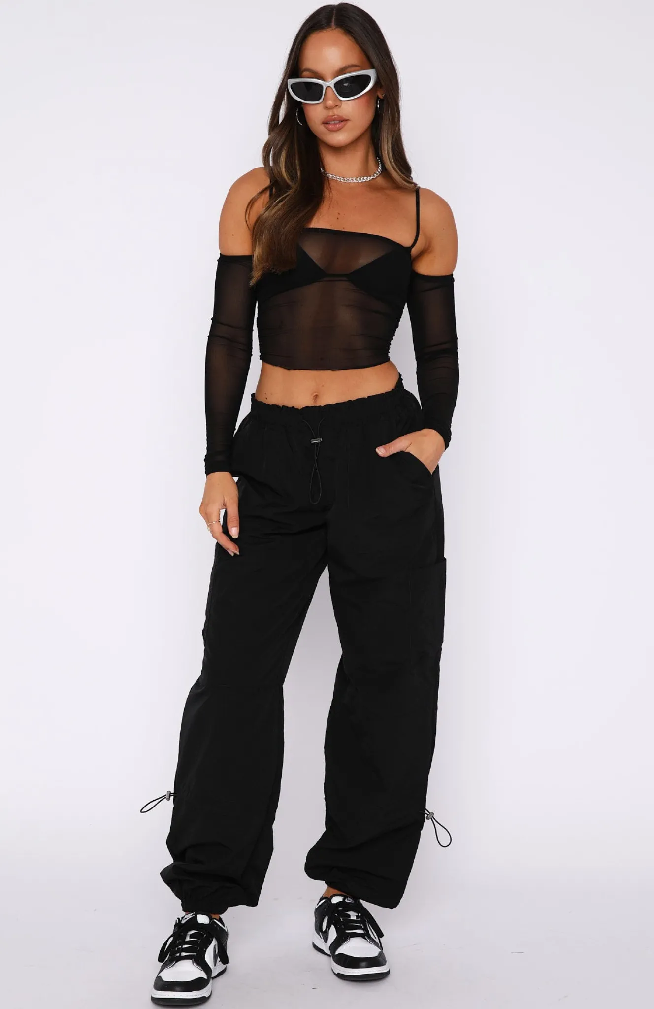 Pants | White Fox Boutique Never Blend In Cargo Pants black