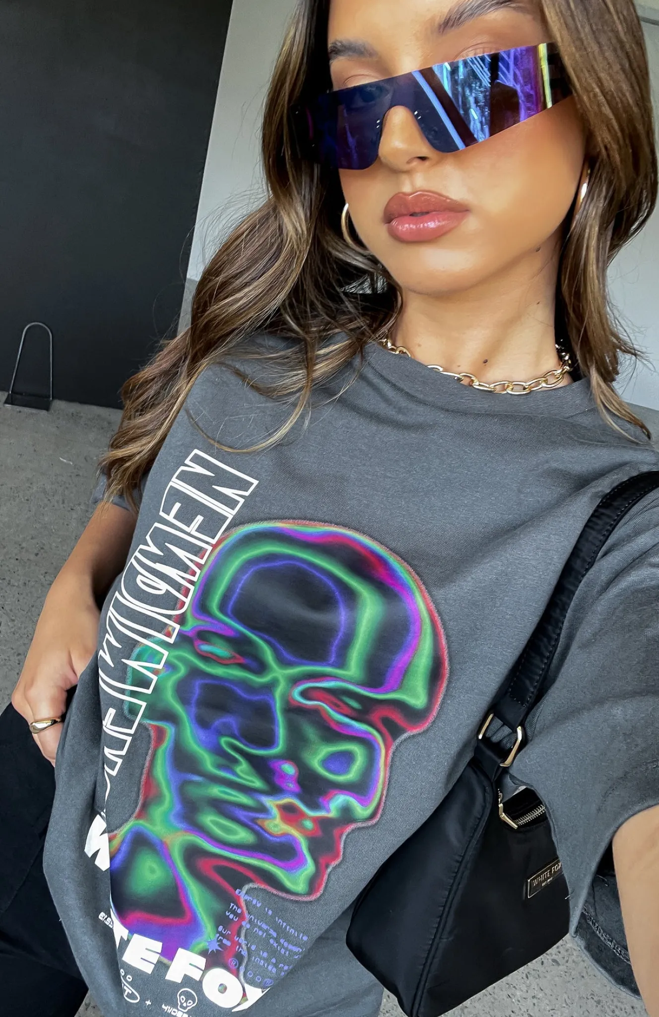 Shirts & Blouses | White Fox Boutique New Dimension Oversized Tee Charcoal grey